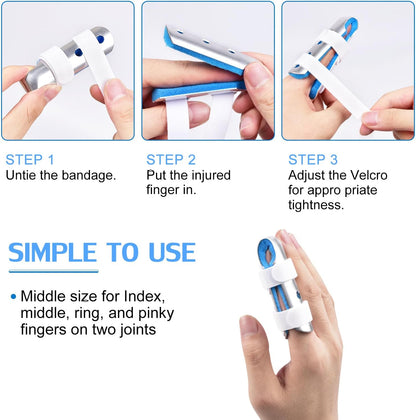 Finger Splint, 2pcs Finger Support Brace for Arthritis Knuckle Immobilizationm, Middle Size V1258-DP02-B-364