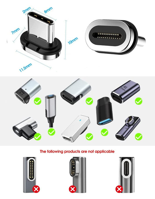 Magnetic Charging Tips(24pin USB C Tips) 5Pack, Magnetic Type-C Tips,Magnetic Connector Tips Head Compatible V1258-DP02-B-3644