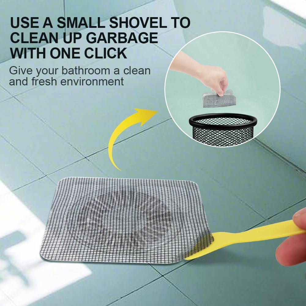 80PCS 4"x4" Disposable Hair Drain Stickers, Anti-Blocking Filter Screen Self-Adhesive Mesh Drain Covers for V1258-DP02-B-3646