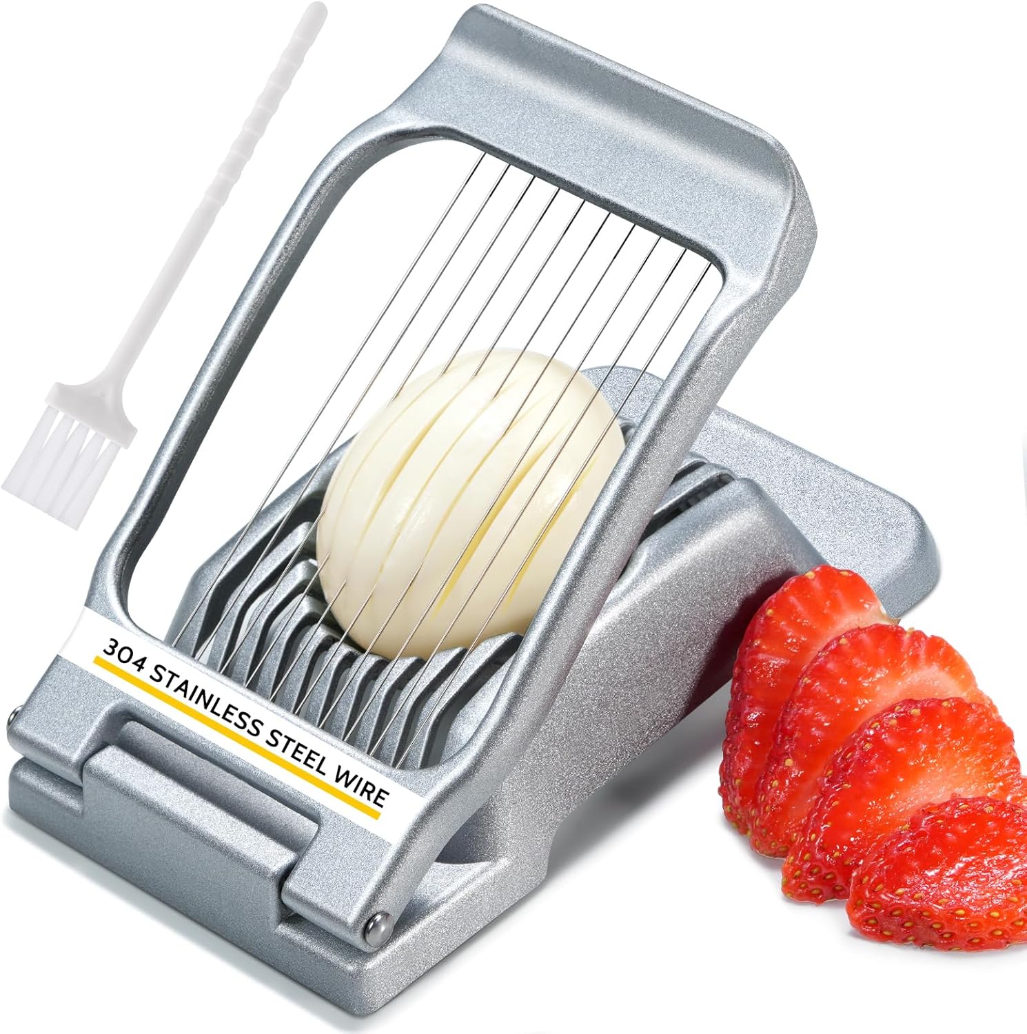 Heavy Duty Stainless Steel Wire Egg Slicer for Hard Boiled Eggs & Strawberry Other Soft Food V1258-DP02-B-365
