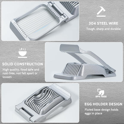Heavy Duty Stainless Steel Wire Egg Slicer for Hard Boiled Eggs & Strawberry Other Soft Food V1258-DP02-B-365