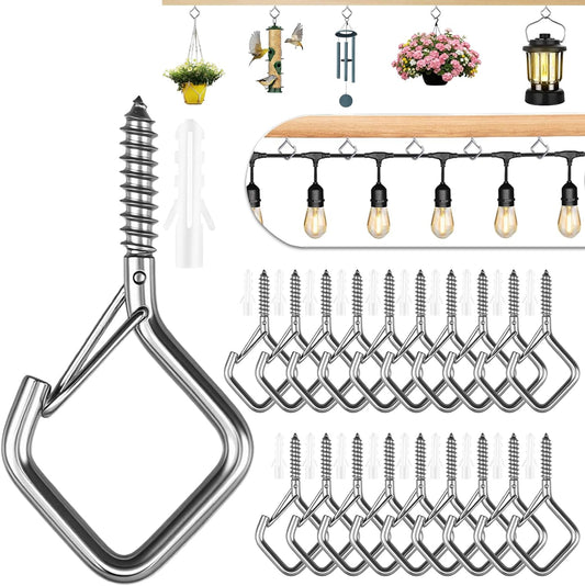 20 Pcs 304 Stainless Steel Eye Screw Hooks for Hanging Heavy Duty.Windproof Ceiling Hooks for Hanging V1258-DP02-B-3651