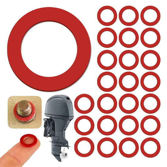 25 Pcs 90430-08020 90430-08003 Outboard Lower Unit Oil Drain Gaskets Compatible with Yamaha 4 Stroke Outboard V1258-DP02-B-3684