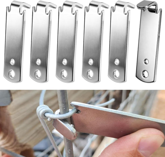 6 Pcs 2 Holes Wire Twister, for T-posts, U-posts, Y-posts, Round Posts Fence, Multi-functional Bender, V1258-DP02-B-3689