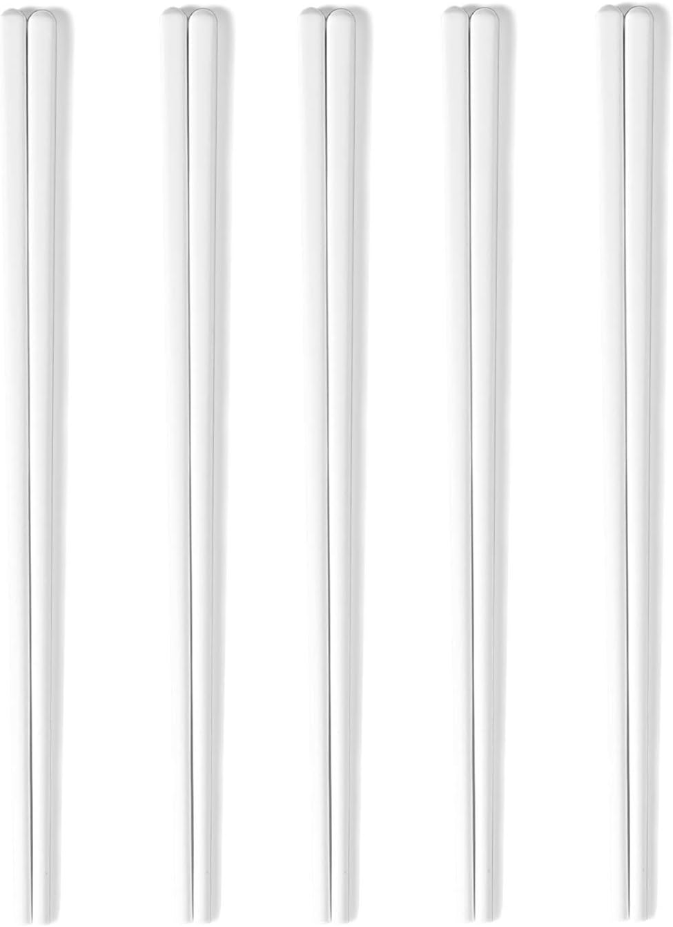 Ceramic Chopsticks Set of 5, Porcelain Chinese Chopsticks Easy To Clean, 9.6-Inch (White) V1258-DP02-B-37