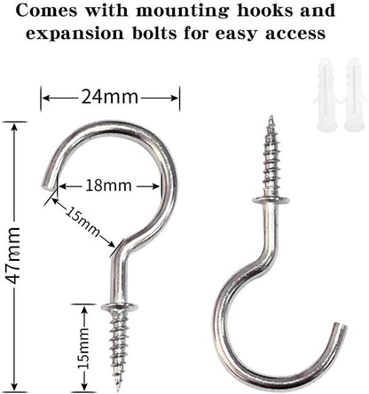 Curtain Ropes Tiebacks Tie-Backs, Curtain Handmade Holdbacks with 2 Metal Screw Hooks - White 2 Pack V1258-DP02-B-3702