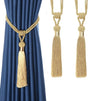 Curtain Tiebacks Hand-Woven Holdbacks Home Decorative Tassels Tiebacks (Gold, 2 Pack) V1258-DP02-B-3705