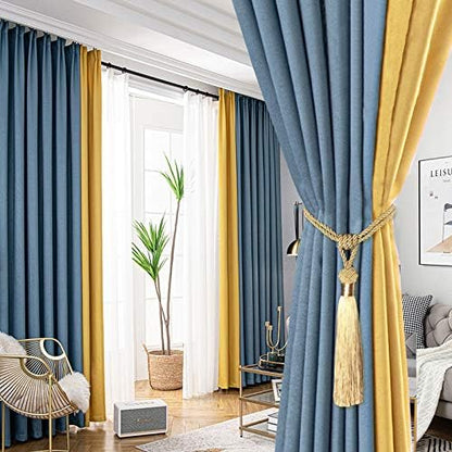 Curtain Tiebacks Hand-Woven Holdbacks Home Decorative Tassels Tiebacks (Gold, 2 Pack) V1258-DP02-B-3705
