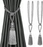 2 Pack Curtain Hand-Woven Tiebacks Crystal Holdbacks Home Decorative (Silver, 2 Pack) V1258-DP02-B-3706