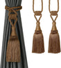 Curtain Tiebacks Handmade Holdbacks for Curtains Drape Decorative Tie Backs with Tassels(Coffee, 2 Pack) V1258-DP02-B-3711