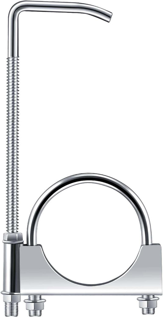 1 Pcs 2.5 Inch Universal Exhaust Clamp with Hanger, Made of Heavy-duty Clamp with Rear Muffler Hanger Exhaust V1258-DP02-B-3717