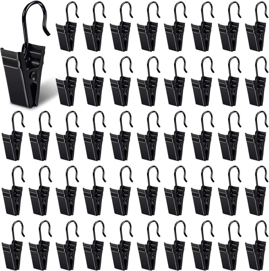 Curtain Clips, 100 Pack Metal Clips for Party Decor Hanging Photo Camping Tents Arts Crafts Display, Black V1258-DP02-B-372