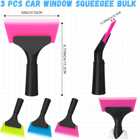 3 Pcs Small Squeegee 5 Inch Window Tint Silicone Squeegee Cleaning with Non Slip Handle Wiper Window Tinting V1258-DP02-B-3722