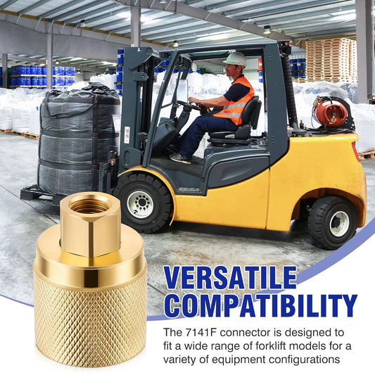 1 Pack Forklift Connector Female, Replacement for 7141F Propane Tank Connector, 1-1/4" Female Inlet x 1/4" V1258-DP02-B-3724