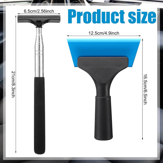 2 Pcs Side Mirror Squeegee Small 39 Inch Retractable Handle Car Squeegee with 5 Inch Car Window Mini Rearview V1258-DP02-B-3730