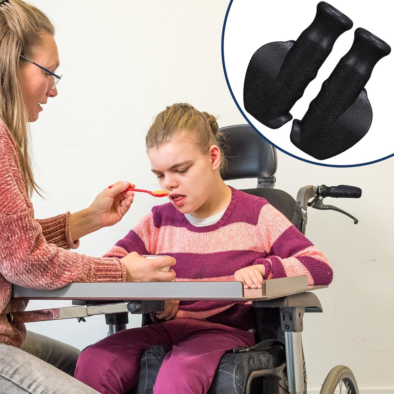 2 Pair Universal Rollator Hand Grip Replacement Parts for Rollator and Wheelchair Left and Right Hand Grips V1258-DP02-B-3735