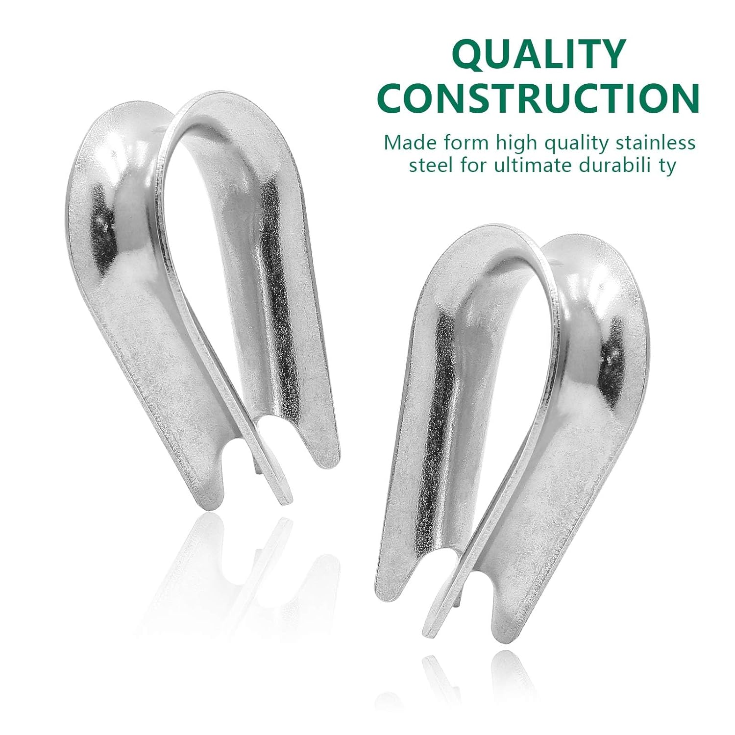 M5 Stainless Steel Thimble for 5/32" - 3/16" Dia Wire Rope Cable Thimbles Rigging-20pcs V1258-DP02-B-3737