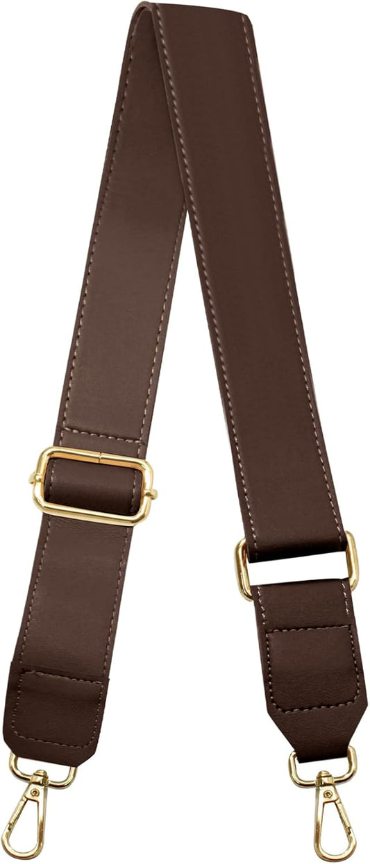 Dark Brown Leather Purse Strap Wide Adjustable Shoulder Purse Strap Handbags Replacement Crossbody Straps V1258-DP02-B-3738