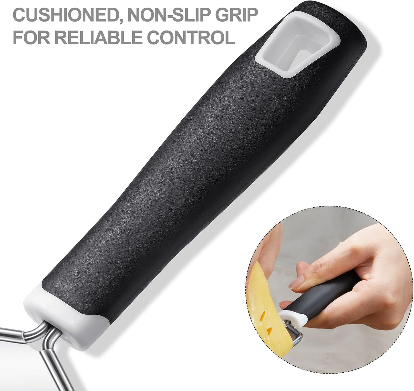 Cheese Grater, 3 Packs Stainless Steel Lemon Zester Grater with Silicone Handle for Cheese, Chocolate, V1258-DP02-B-374