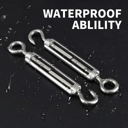 5pcs M5 Stainless Steel 304 Hook & Eye Turnbuckles Adjustable Wire Rope Tensioner V1258-DP02-B-3740