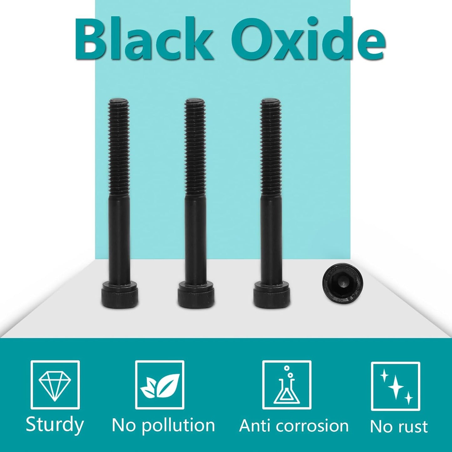 25pcs M6-1.0 x 50mm Socket Head Cap Screws Bolts, Grade 12.9 Alloy Steel Machine Thread Bolt, Black Oxide V1258-DP02-B-3746