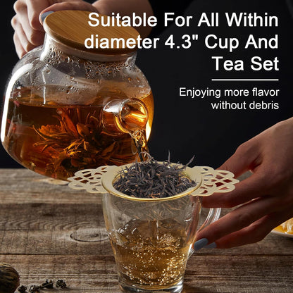 2 Pack Tea Strainers with Drip Bowls Stainless Steel Mesh Tea Infusers Loose Leaf Tea Filter with Handles Tea V1258-DP02-B-3747