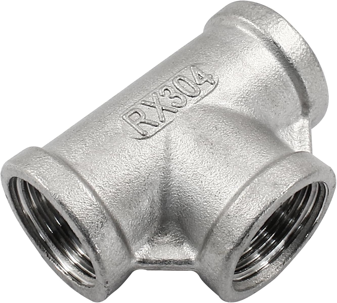 2 PCS 1/2 Inch Female NPT Tee Pipe Adapter Cast Pipe Fitting, Stainless Steel 3-Way T Shaped Pipe Fitting V1258-DP02-B-3749