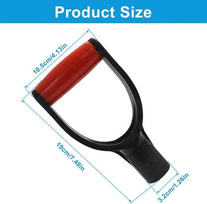 D Grip Snow Shovel Handle, 32mm Inner Diameter Plastic Handle Snow Scoop Garden Accessory, Ergonomic Tool for V1258-DP02-B-3751