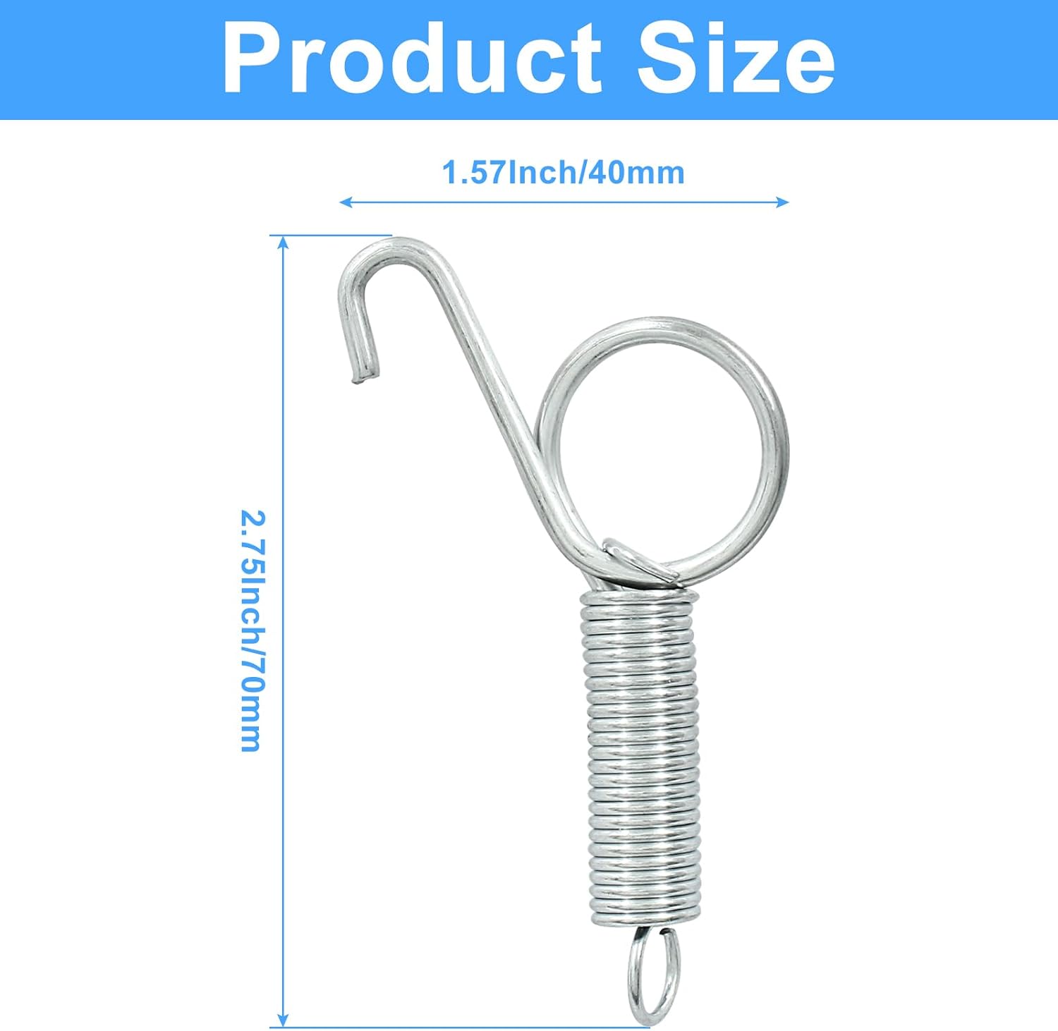 20Pcs Spring Latch Hook Pet Door Latch Spring Cage Latch Cage Lock Metal Finger Spring Door Hook for Fixing V1258-DP02-B-3754