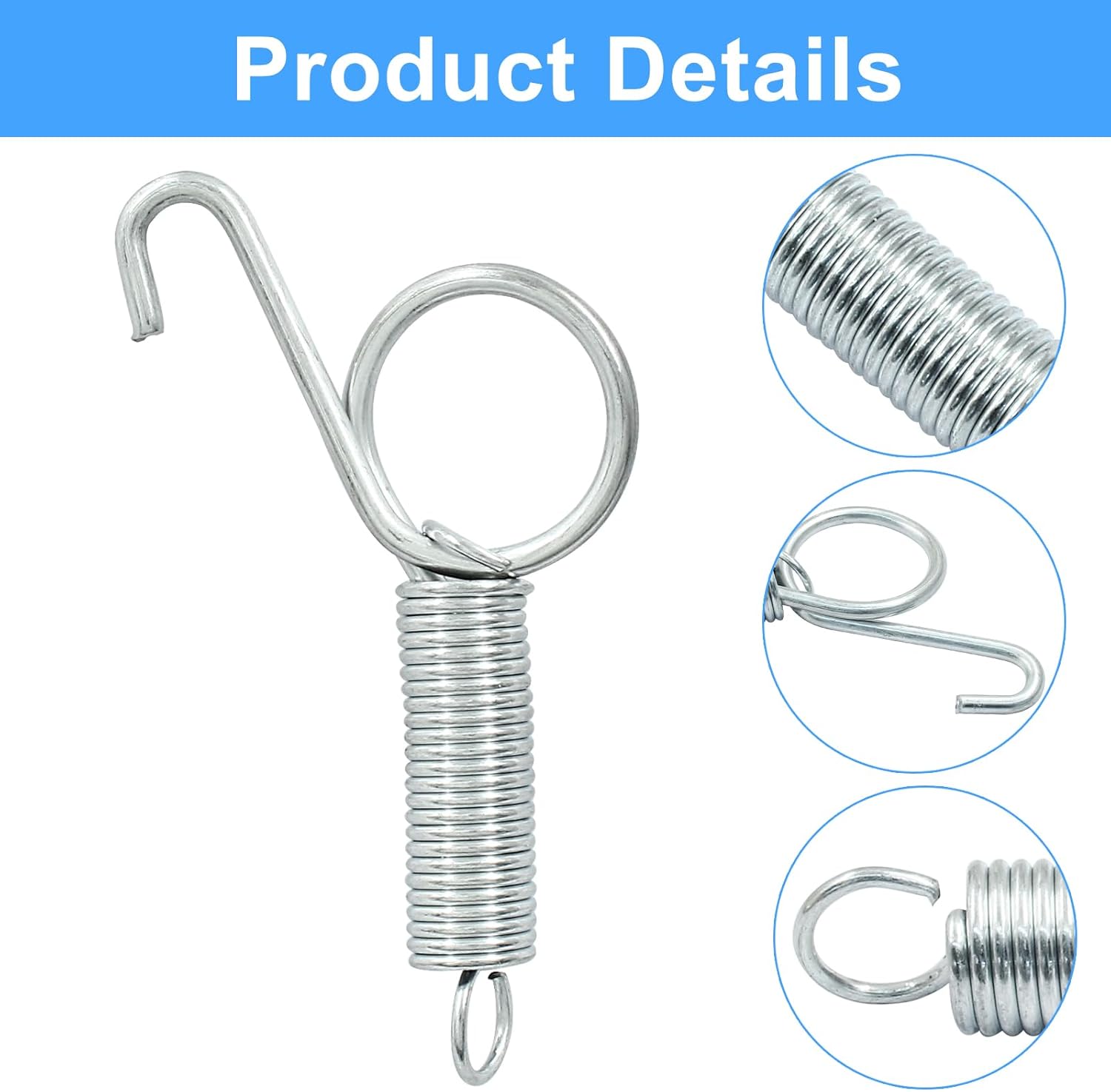 20Pcs Spring Latch Hook Pet Door Latch Spring Cage Latch Cage Lock Metal Finger Spring Door Hook for Fixing V1258-DP02-B-3754