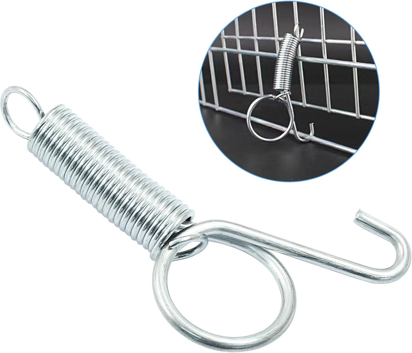 20Pcs Spring Latch Hook Pet Door Latch Spring Cage Latch Cage Lock Metal Finger Spring Door Hook for Fixing V1258-DP02-B-3754