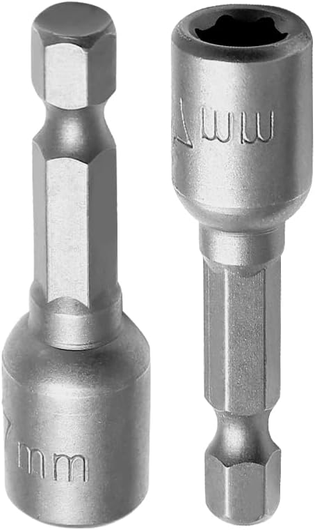 1/4 Hex Magnetic Nut Driver Drill Bit 7mm Socket Adapter Quick Change Socket Nut Adapter for Power Tools, V1258-DP02-B-3755