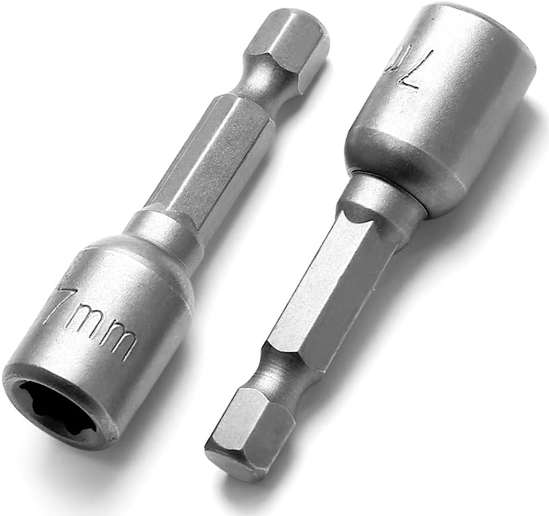 1/4 Hex Magnetic Nut Driver Drill Bit 7mm Socket Adapter Quick Change Socket Nut Adapter for Power Tools, V1258-DP02-B-3755