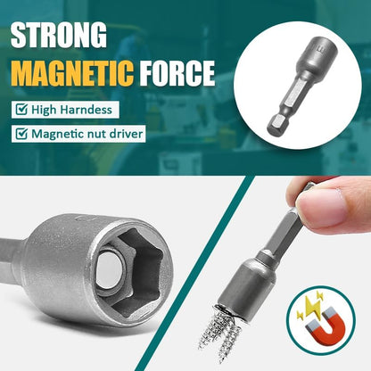 1/4 Hex Magnetic Nut Driver Drill Bit 7mm Socket Adapter Quick Change Socket Nut Adapter for Power Tools, V1258-DP02-B-3755