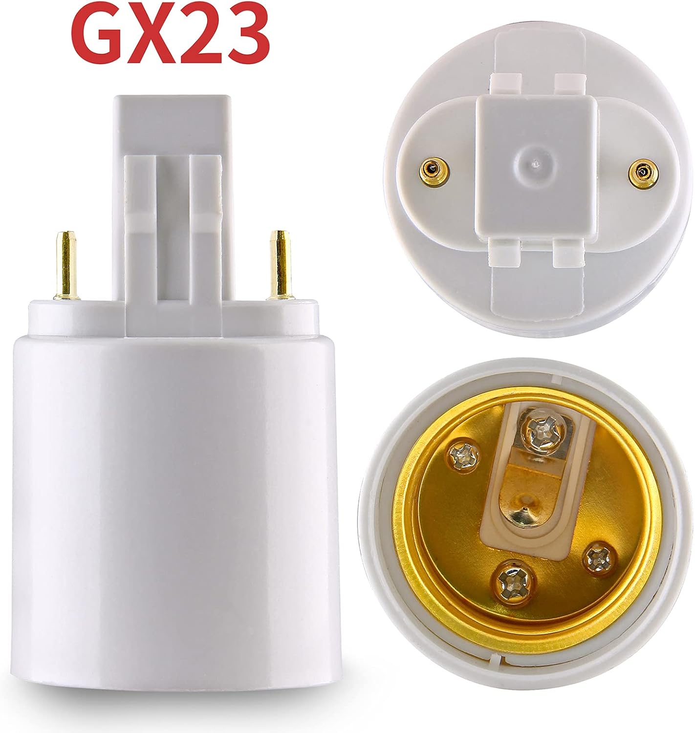 4pcs Gx23 to E26/E27 Socket Adapter, Gx23 to E27 Lamp Base Holder, 2 Pin Bulb Base Converter LED Accessories V1258-DP02-B-3756