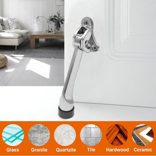 2pcs 4 Inch KickDown Door Stopper, Heavy Duty Door Stop with Non-Slip Rubber Tip for Wood Concrete Tiled V1258-DP02-B-3757