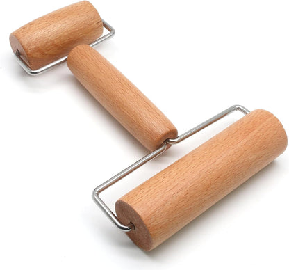 Wooden Rolling Pin, Ergonomic Non-Stick Pizza Baker Dough Pastry Roller for Kitchen Home Cooking Baking (H V1258-DP02-B-3759