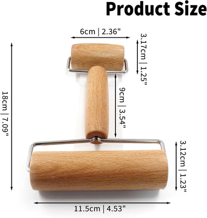 Wooden Rolling Pin, Ergonomic Non-Stick Pizza Baker Dough Pastry Roller for Kitchen Home Cooking Baking (H V1258-DP02-B-3759