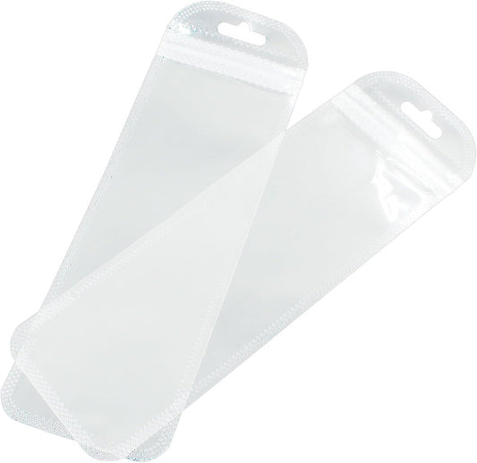 100 Reusable Clear Self Sealing Bags, Zipper Closure, Transparent, Plastic, Square, Waterproof, 7.28 x 2.36 V1258-DP02-B-3760