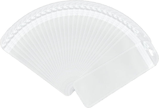 100 Reusable Clear Self Sealing Bags, Zipper Closure, Transparent, Plastic, Square, Waterproof, 7.28 x 2.36 V1258-DP02-B-3760