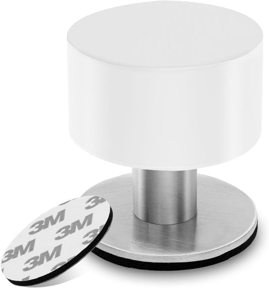 White Door Stops with Extra Stickers, No Drill Heavy Duty Rubber Doorstops,Sound Dampening Door Stopper for V1258-DP02-B-3761