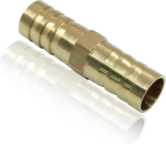 6Pcs Brass Hose Barb Fitting, 1/2" to 1/2" Barb Splicer Mender Hose Fittings Brass Hose Barb Adapter with V1258-DP02-B-3765