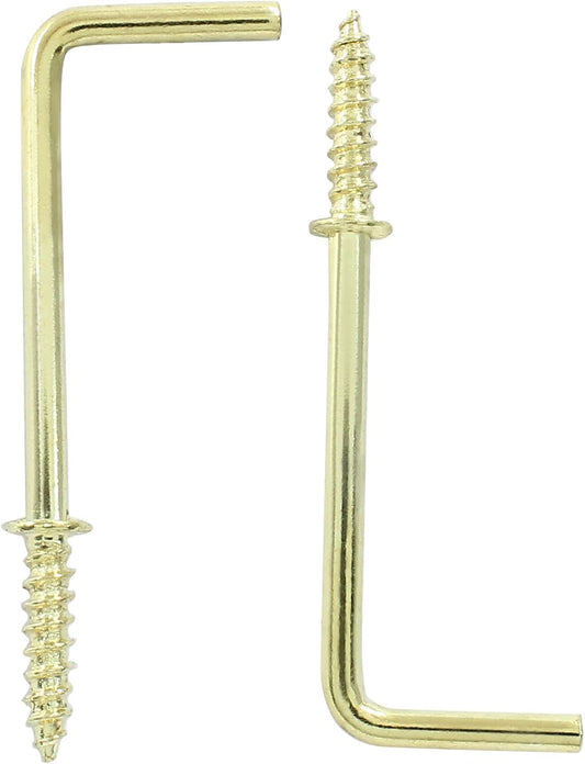 20pcs L Shape Screw Hooks, 2 Inch Square Bend, Gold Steel, 100% Steel, Wall Mount, Minimalist, For Home, V1258-DP02-B-3770