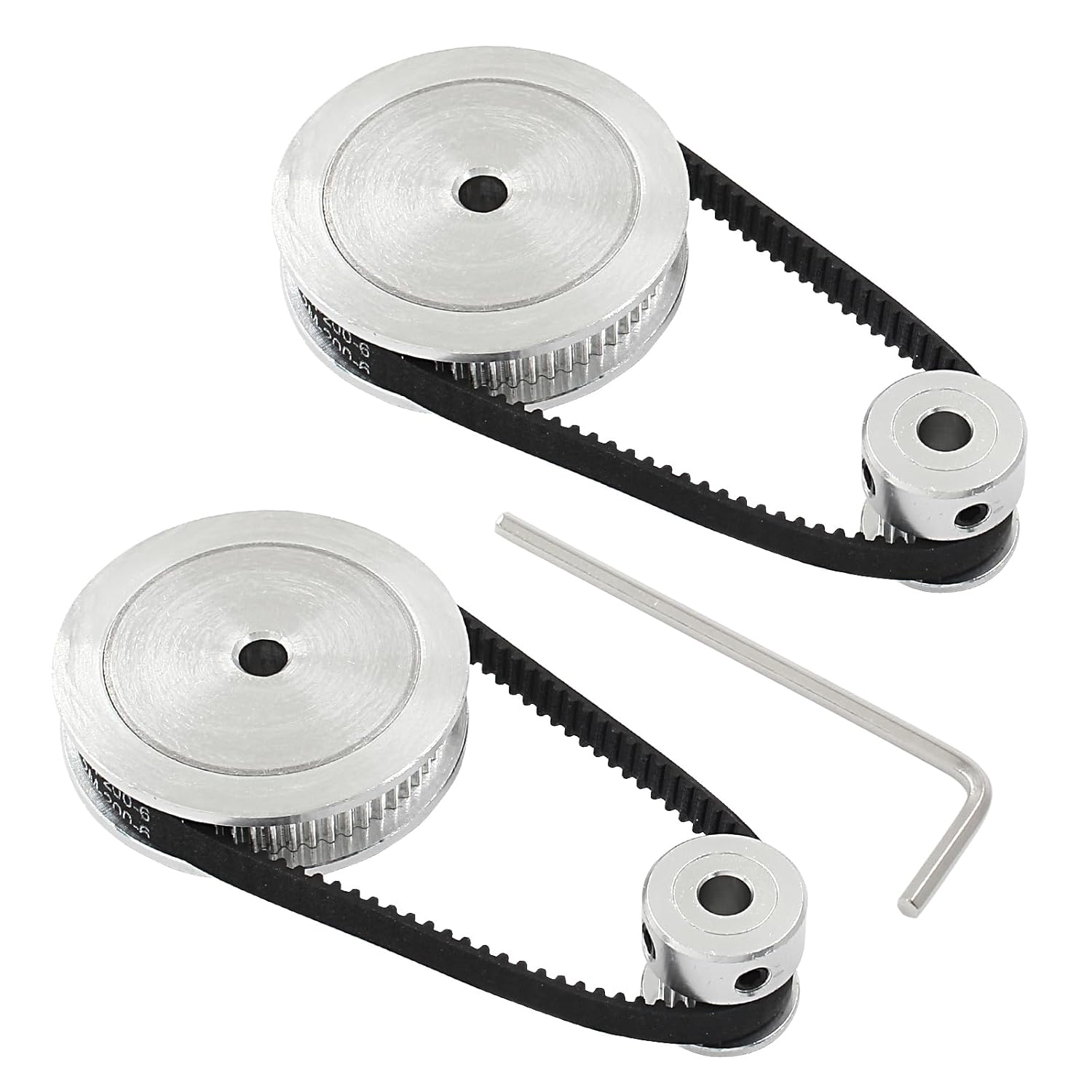 2Pcs Set GT2 Synchronous Wheel 20&60 Teeth 5mm Bore Aluminum Timing Pulley with 2Pcs Length 200mm Width 6mm V1258-DP02-B-3773