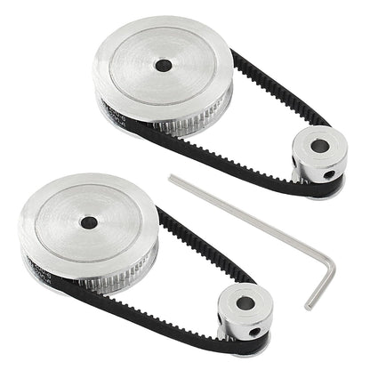 2Pcs Set GT2 Synchronous Wheel 20&60 Teeth 5mm Bore Aluminum Timing Pulley with 2Pcs Length 200mm Width 6mm V1258-DP02-B-3773