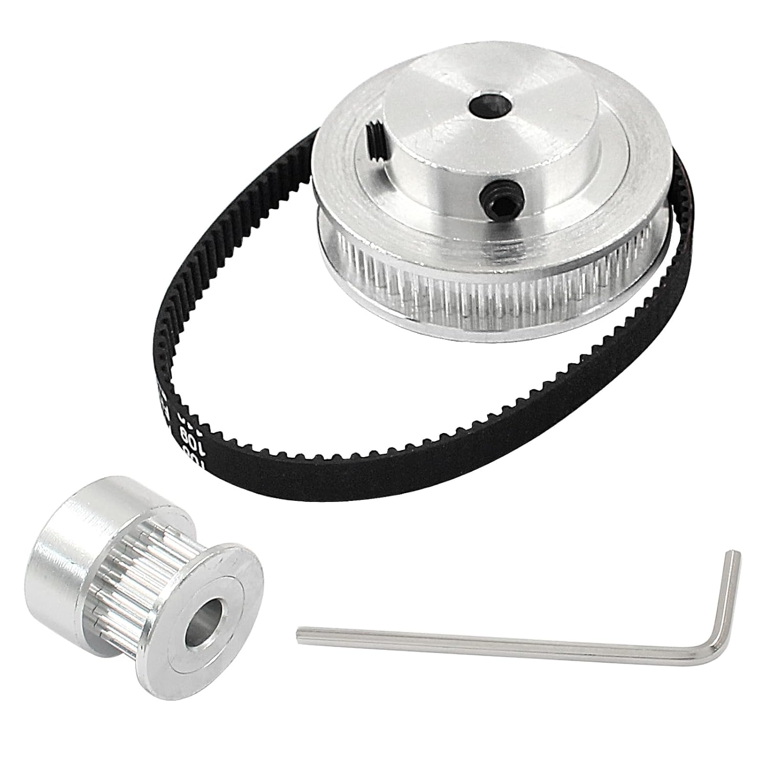 2Pcs Set GT2 Synchronous Wheel 20&60 Teeth 5mm Bore Aluminum Timing Pulley with 2Pcs Length 200mm Width 6mm V1258-DP02-B-3773