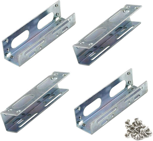 3.5" to 5.25" Hard Drive Bay Metal Mounting Bracket Adapter for 5.25" Internal Bay Drive, HDD Drive Adapter V1258-DP02-B-3777