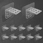 12 Pack Adhesive Shelf Bracket, Large Size Punch Free Bracket Single Row Shelf Support Peg, No-Drill Wall V1258-DP02-B-3778