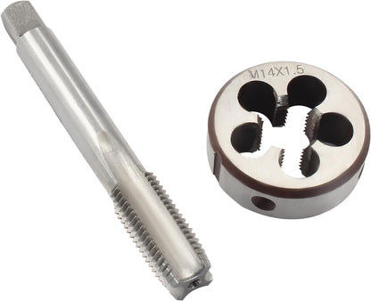 M14 x 1.5 HSS Metric Thread Tap and Die Set, Right Hand Machine Thread Tap and Round Die V1258-DP02-B-3780