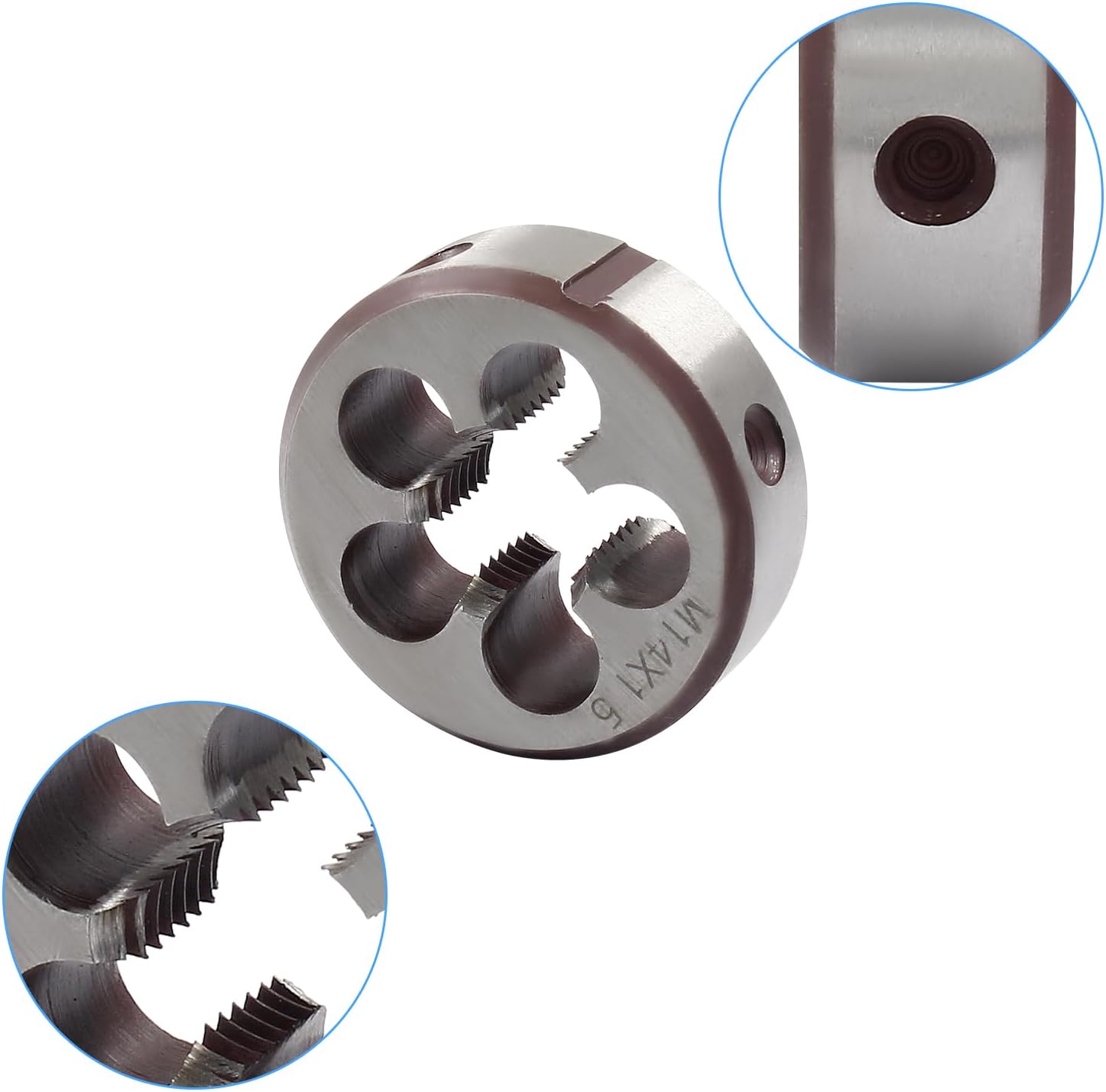 M14 x 1.5 HSS Metric Thread Tap and Die Set, Right Hand Machine Thread Tap and Round Die V1258-DP02-B-3780